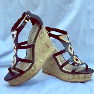 Montego Bay Black and Gold Wedges